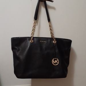 Michael Kors black leather hand bag